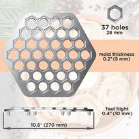 37 Holes Russian Ravioli Maker Dumplings Mold Aluminum Alloy Pelmeni Meat Dumplings Maker Handmade Dumpling Cutter JT567 beige