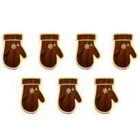 Cozy Winter Home Decorations 7Pcs 3D Light-Up Wooden Reindeer Christmas Decor with Warm LED Backlight, Peel And Silhouette Lights Stick Rustic E