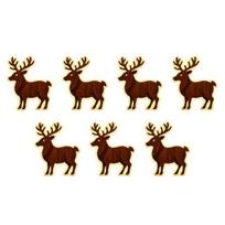 Cozy Winter Home Decorations 7Pcs 3D Light-Up Wooden Reindeer Christmas Decor with Warm LED Backlight, Peel And Silhouette Lights Stick Rustic F
