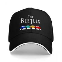 THE BEETLES CLASSIC CAR DESIGN BLACK BASEBALL CAP WITH COLORFUL VINTAGE CARS PRINTED FRONT LOGO ADJUSTABLE FIT FOR Unisex AND Women One Size black