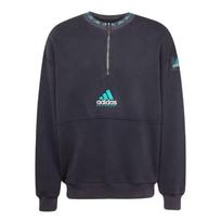 Men's Adidas EQUIPMENT EQT FLEECE HZ Fashion Comfortable Versatile Fleece Lined Half Open Collar Half Zip S black