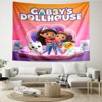 Gabby Print Tapestry, Backdrop, Easy Setup, Ideal for Bedroom, Office & Living Room, with Aesthetic Wall Hanging Decor. 100cmx150cm blue