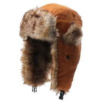 Unisex Suede Fleece Hat Winter Warm Windproof Ear Protection Beanie Skiing Snowboarding Outdoor Orange black