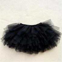 Mažų mergaičių sijonai Juodi pūkuoti mažylio tiulio princesės rutulinė suknelė, baleto šokių vaikų vakarėlio / gimtadienio sijonas 90cm black