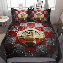 Hapoel Beer Sheva Bedding Set,Duvet Cover Comforter Bed Set Quilt Cover Pillowcase,King Queen Twin Size Boys Girls Adultse 70x133cm 2pcs gray