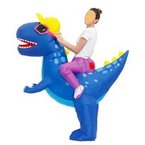 Cross-border Dinosaur Inflatable Costume - Novelty Creative Festival Party and Role-playing Attire Adult (Height 150-190CM) blue