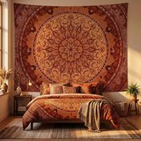 Boho Dykumos Saulės Gobelenai Akvareliniai Kalnų Peizažo Gobelenai Terakotos Salento Sieninis Gobelenas Miegamojo Bendrabučio Svetainės 130X150CM
