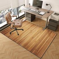 VIKAMA American Wood Grain Retro E-Sports Room Carpet, Anti-Slip And Wear-Resistant Desk Foot Mat, Home Decoration Floor Mat 80cm x 120cm black
