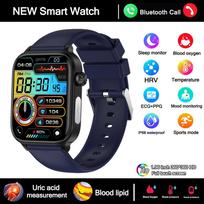 2025 New For Xiaomi 24-Hour Health Monitoring Smart Watch Men Uric Acid Blood Lipids Heart Rate Bluetooth Call Smartwatch Women blue