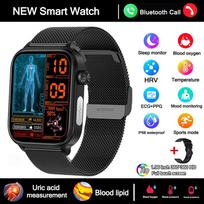 2025 New For Xiaomi 24-Hour Health Monitoring Smart Watch Men Uric Acid Blood Lipids Heart Rate Bluetooth Call Smartwatch Women gray