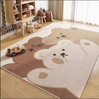 Vaiko kambario kilimas, Svetainės skaitymo kampelis, Kūdikio ropojimo kilimėlis, Miegamojo lengvai prižiūrimas namų dekoravimo kilimas 80X120CM(2.6X3.9FT beige
