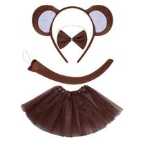 Child Monkey Costume Set Halloween Animal Cosplay Outfit Halloween Animal Costume for Boy Girl Christmas Cosplay white