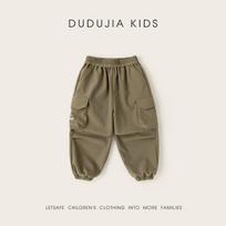 Thickened Arctic Fleece - Dudu Family Boys' & Girls' Fleece-Lined Trendy Three-Proof Pants for Autumn/Winter 80cm