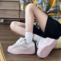 Fashion Black Lace-up Chunky Sneakers Spring Skateboard Shoes for Women Casual Trainers Woman Street Platform Vulcanized Shoes 35