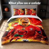 Cristiano Ronaldo Design Bed Bedding Set 1 Duvet Cover + 2 Pillowcases Soft Breathable Household Bed Linens 140cm*210cm
