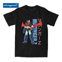 Funny Mazinger Z Ufo Robot Anime T-Shirt Men's Cotton Short Sleeve Crewneck Tops Shirts XXXXXL black