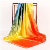 Šilkinis galvos skara moterims prabangi mada plaukų skaros vasaros foulard femme satino skara nosinaitė mergaitėms kvadratinė galvos skara bandana cheve 90X90cm yellow