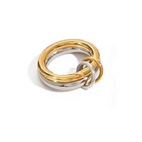 Multiple Layers Strand Loop Indext Finger Rings for Women Lead&nickle Free Stainless Steel Gold Plated Ring 2025 Charm Jewelry 9 beige