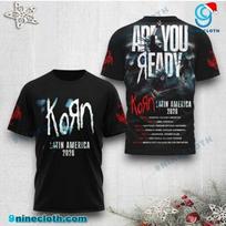 Korn band Are You Ready Latin America Shirt AOP 3D PP2943 XXXL gray
