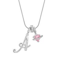 3-in-1 Dopamine Style 26 Letter Pendant Necklace for Women – European & American Spicy Girl Gold-Plated Copper white