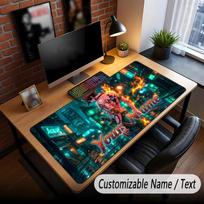 Custom Name Extended Mouse Pad,One Piece Gaming Desk Mat For Home Office Desktop Decor 30cmx80cm brown