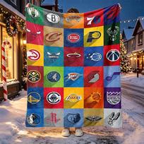 NBA basketball Pattern Blanket for Home Decoration, Bed, Sofa, Car Travel, Camping, Suitable for All Seasons, Birthday Christmas Gift 100cmx150cm