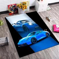 Blue Modern Sports Car Dual View Print Area Rug Non‑Slip Rectangular Floor Mat Auto Enthusiast Decor for Gaming Bedroom Living Room 40x60cm( 15x23in ) blue