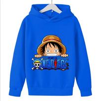 Anime  Vienas gabalas  džemperis su gobtuvu  Keliautojas Roronoa Luffy  versijai. Roronoa Luffy stiliaus gatvės apranga vaikams. berniukams ir mergaitėms 130 blue