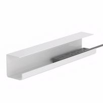 Under Desk Cable Management Tray Self Adhesive Cable Storage Rack Flame Retardant Metal Cable Tray Basket for Home Office white