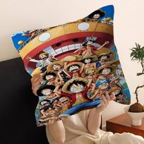 Vienas gabalas Monkey D Luffy Pagalvės užvalkalas Anime Gerbėjams Išskirtinis Riboto Leidimo Lobių Tematikos Dekoras Miegamajam Studento Kambariui 45x45cm brown