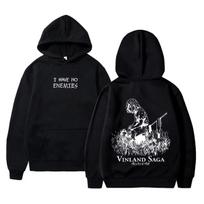 Anime Vinlando Saga Thorfinn Aš Neturiu Priešų Grafinis Džemperis Su Gobtuvu Vyriškas Moteriškas Manga Laisvalaikio Per dideli Džemperiai Su Gobtuvu Vyriškas Vintage Streetwear 4XL black