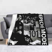 DM 80s Music Blanket Flannel Autumn/Winter Depeches Mode Multi-function Soft Throw Blankets for Sofa Couch Bedspread 75x90cm black