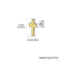 Vnox Men's Stainless Steel Cross Earrings, Hammered Texture Gold Black Color Waterproof Hypoallergenic Ear Jewelry Gifts for Men black