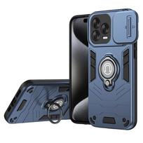 Dėklas ZTE AXON 70 Blade A75 A56 Pro, pilno korpuso tvirtas apsauginis su slankiojančiu kameros apsaugos žiedu, skirtas ZTE AXON 70 Blade A75 ZTE AXON 70 mėlyna