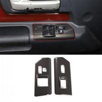 Window Glass Lift Switch Frame Trim ABS Carbon Kits For Toyot-a FJ Cruiser 07-21 gray