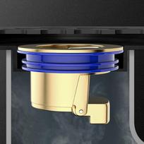 Odor-reducing insect-blocking volleyball drain trap 2-piece (brass) blue