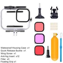 60M Waterproof Case for GoPro Hero 13 12 11 10 9 Underwater Diving Housing Dive Cover for Go Pro Hero 9 10 11 12 13 Accessories E2039-BF black