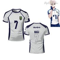 Japonų Anime Džersis Nagi Seishiro Niko Ikki 3D Spausdinimo Marškinėliai Vyrams Moterims Trumpomis Rankovėmis Futbolo Sportinė Apranga Cosplay Kostiumas Viršutinė Dalies Marškinėliai L white