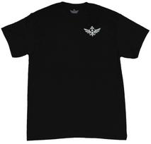 Legend of Zelda Nintendo Adult New T-Shirt - Lapel Tri-Force In White Pic Unisex T-Shirt M black