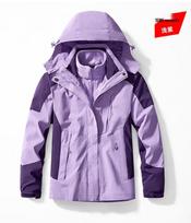 Women's & Men's 3-in-1 Stretch Waterproof Fleece-Lined Mountaineering Suit for Autumn & Winter. XXL gray