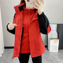 Women's & Men's 3-in-1 Stretch Waterproof Fleece-Lined Mountaineering Suit for Autumn & Winter. XXL