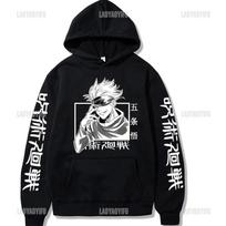 Japonų Anime Jujutsu Kaisen vyriškas gobtuvas moterims Satoru Gojo laisvas unisex megztinis su gobtuvu šaltas ruduo laisvalaikio Streetwear 120 gray