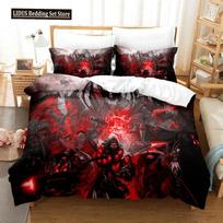 3D World Of Warcraft Bedding Sets Duvet Cover Set With Pillowcase Twin Full Queen King Bedclothes Duvet Cover 70x133cm 3pcs gray