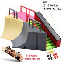Kid Colorful Fingerboard Skateboards Finger Sports Toy Ramp Park Railings Basin Model Scene Finger Skateboard Training Toy Gift beige