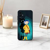Mažos mergaitės C-Coralines mielas telefono dėklas Samsung S25,S24,S21,S22,S23,S30,Ultra,S20,Plus,Fe,Minkštas silikoninis juodas dangtelis Samsung S105G