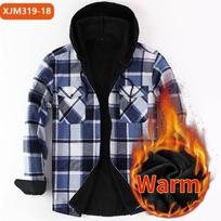 Vyriški languoti šilti marškiniai: Vyriškas ilgomis rankovėmis flanelinis languotas marškinys su gobtuvu, fleece pamušalu, storesnis, didelio dydžio 2XL black