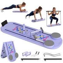 4-in-1 Pilates Board Set with Resistance Bands, Foldable, Multifunctional Pilates Device 97 x 30 x 3 cm