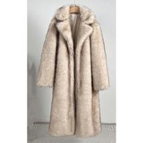 Imitation fur jacket extended women's imitation fox fur two-color coat warm winter fur coat M beige