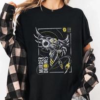 Murder Drones V Graphic Tee, Anime Robot Character Unisex Tshirt S-5XL M black