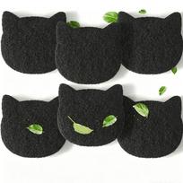 10Pcs Activated Carbon Pet Cat Litter Box Deodorizing Bags with Adhesive Backing Odor Control Cotton Filter for Home Animal Care 100MMx3MM